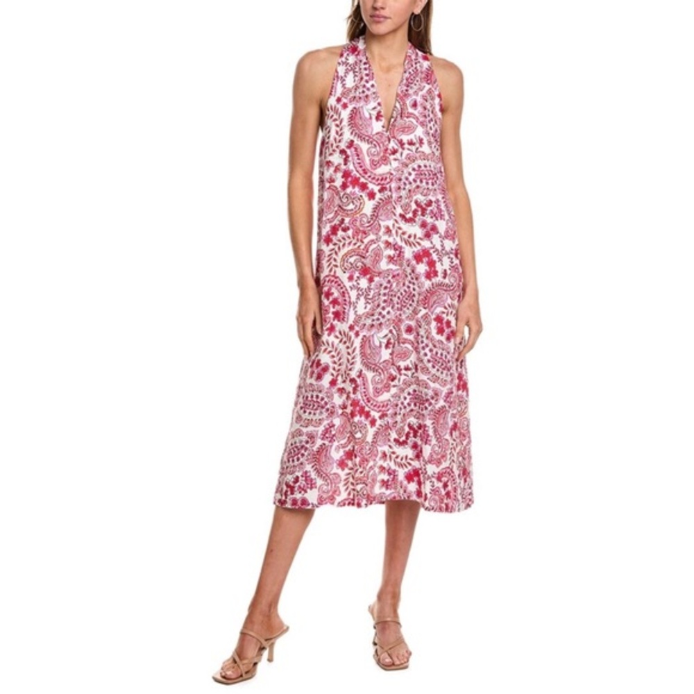 EUC Johnny Was Criss Cross Linen Dress Lillet